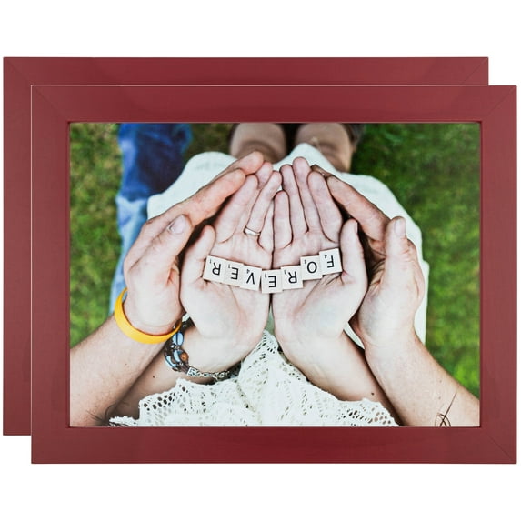 ArtToFrames 18" x 24" Red Picture Frame, 18x24 inch Red Wood Poster Frame (WOM-4119), 2 Pack