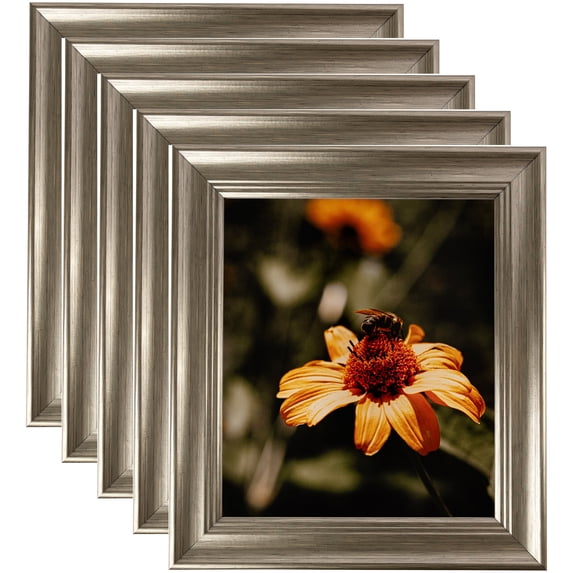 ArtToFrames 18" x 24" Silver Picture Frame, 18x24 inch Silver MDF Poster Frame (WOM-4445), 5 Pack