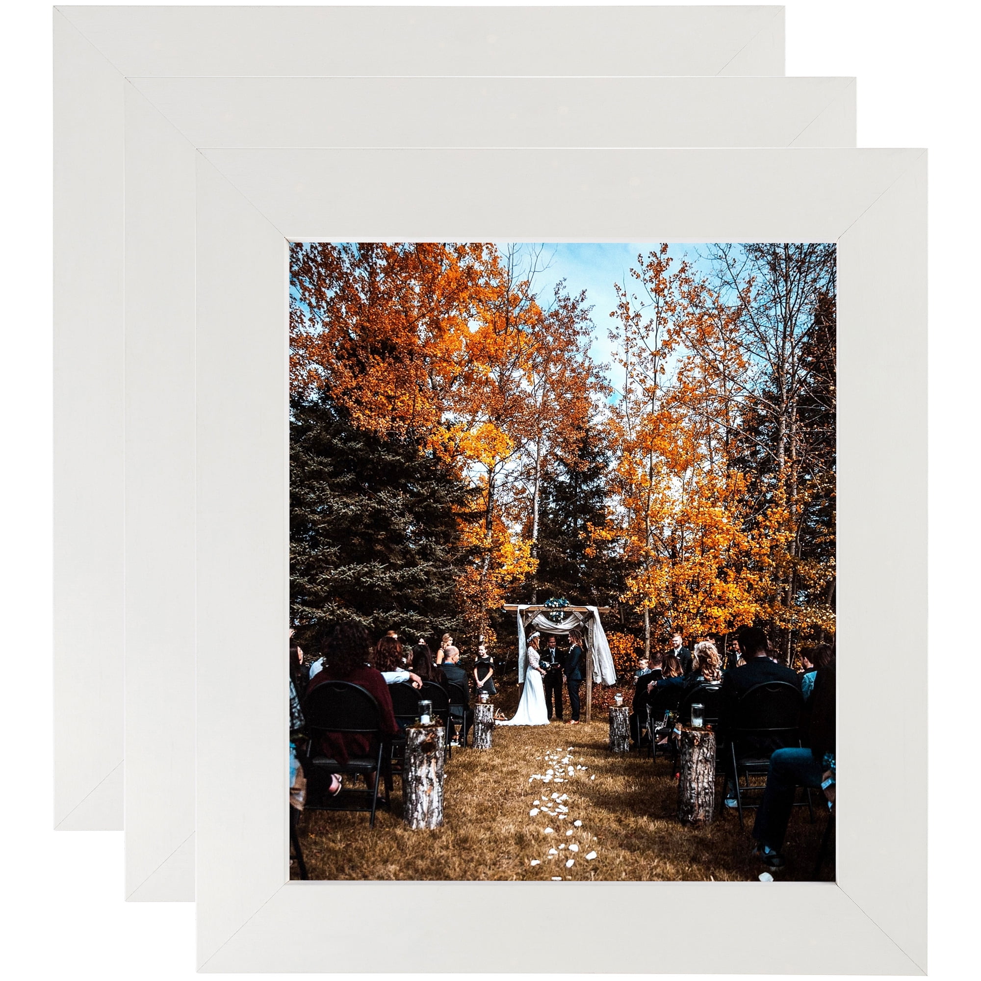ArtToFrames 18" x 24" White Picture Frame, 18x24 inch White Wood Poster Frame (WOM-4114), 3 Pack