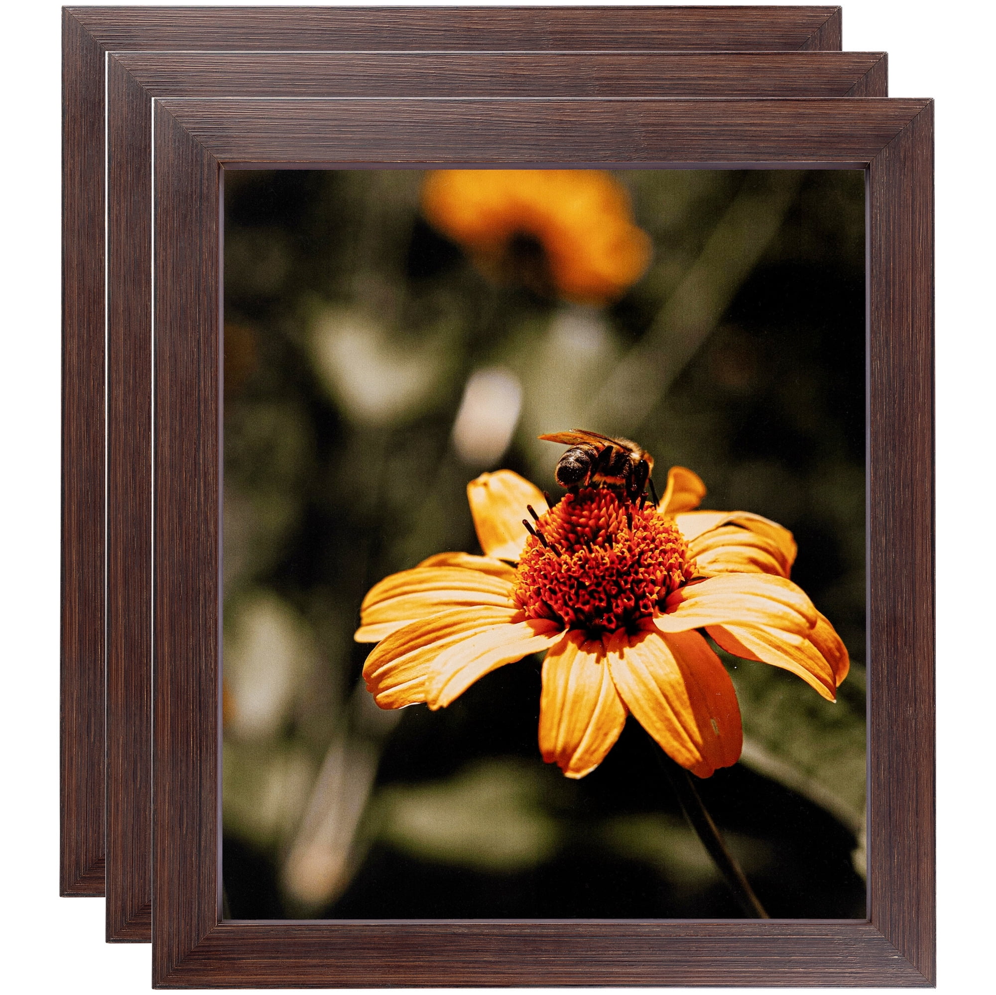 ArtToFrames 18" x 24" Wooden Finish Mahogany Picture Frame, 18x24 inch Brown Wood Poster Frame (WOM-4958), 3 Pack