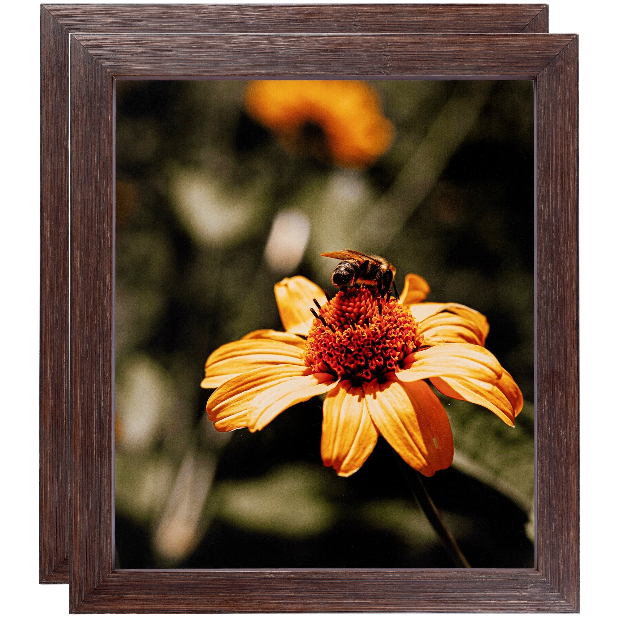 ArtToFrames 18" x 24" Wooden Finish Mahogany Picture Frame, 18x24 inch Brown Wood Poster Frame (WOM-4958), 2 Pack