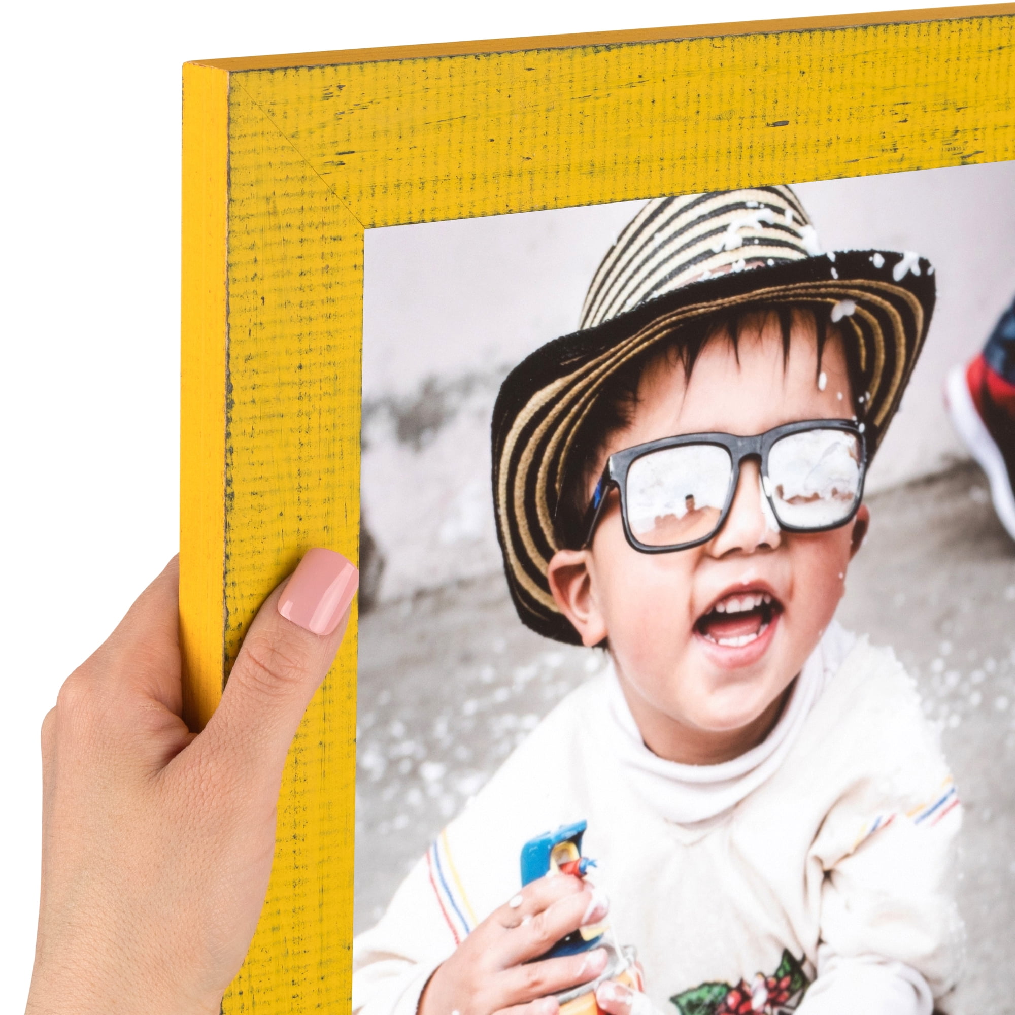 ArtToFrames 18" x 24" Yellow Picture Frame, 18x24 inch Yellow Wood Poster Frame (WOM4584