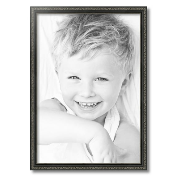 ArtToFrames 18" x 26" Antique Black Picture Frame, 18x26 inch Black Wood Poster Frame (WOM-5106)