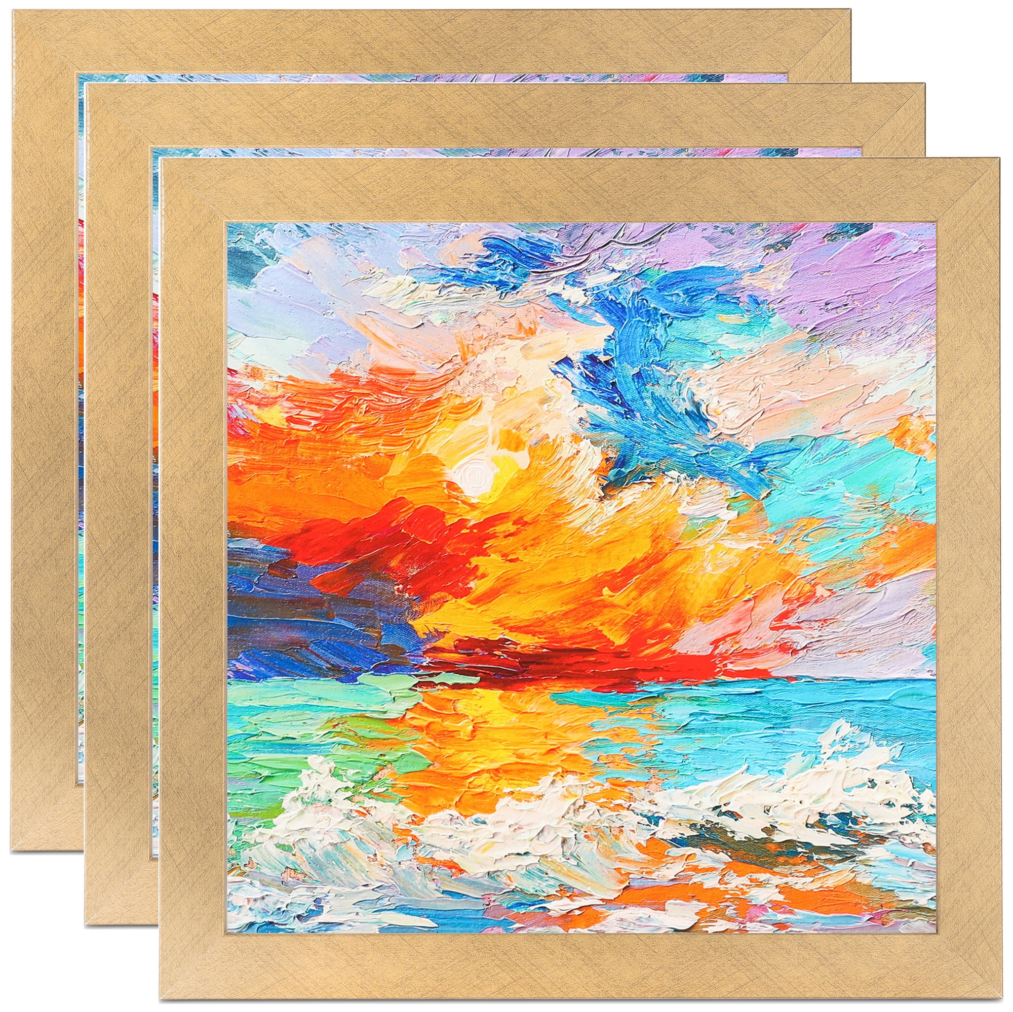ArtToFrames 18" x 26" Classic Gold Picture Frame, 18x26 inch Gold MDF Poster Frame (WOM-4498), 3 Pack