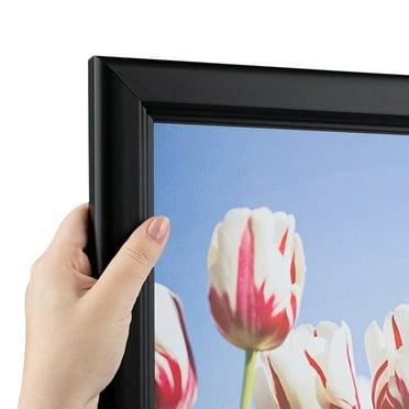 ArtToFrames 18" x 26" Satin Black Double Step Lip Picture Frame, 18x26 inch Black Wood Poster Frame (WOM-1418)