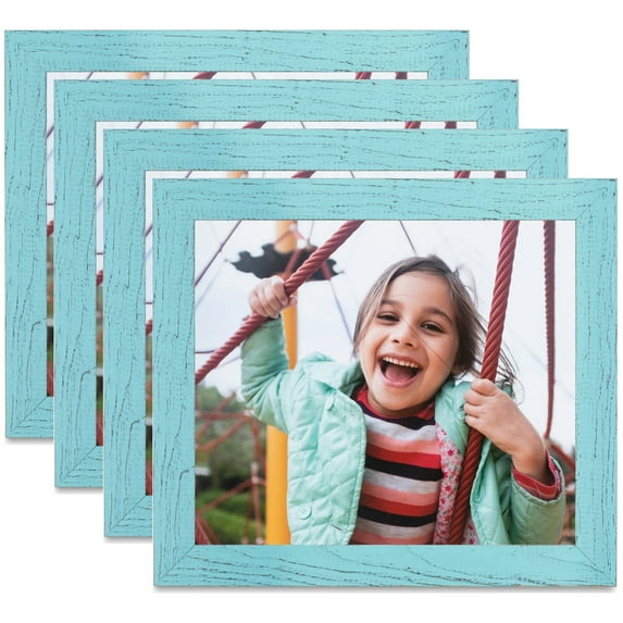 ArtToFrames 18" x 28" Eggshell Blue Picture Frame, 18x28 inch Blue Wood Poster Frame (WOM-4599), 4 Pack