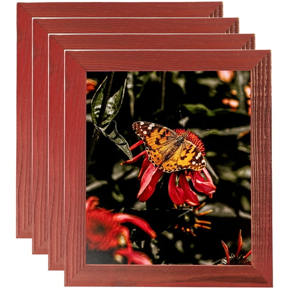 ArtToFrames 18" x 32" Real Reclaimed Red Barnwood Picture Frame, 18x32 inch Red Wood Poster Frame (WOM-4814), 4 Pack