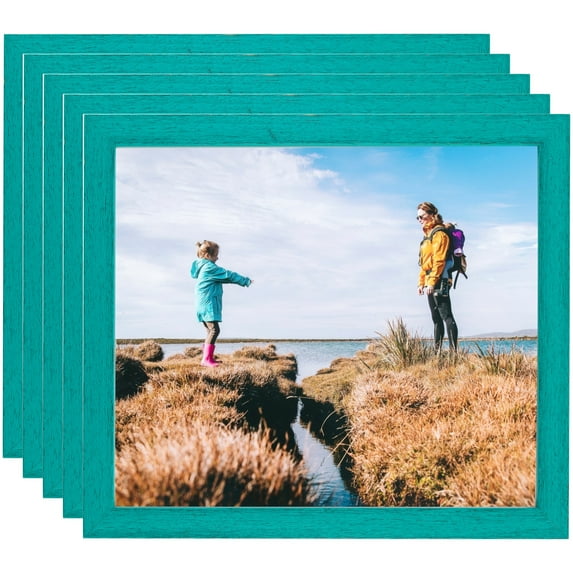 ArtToFrames 18" x 36" Aqua Picture Frame, 18x36 inch Green Wood Poster Frame (WOM-4428), 5 Pack