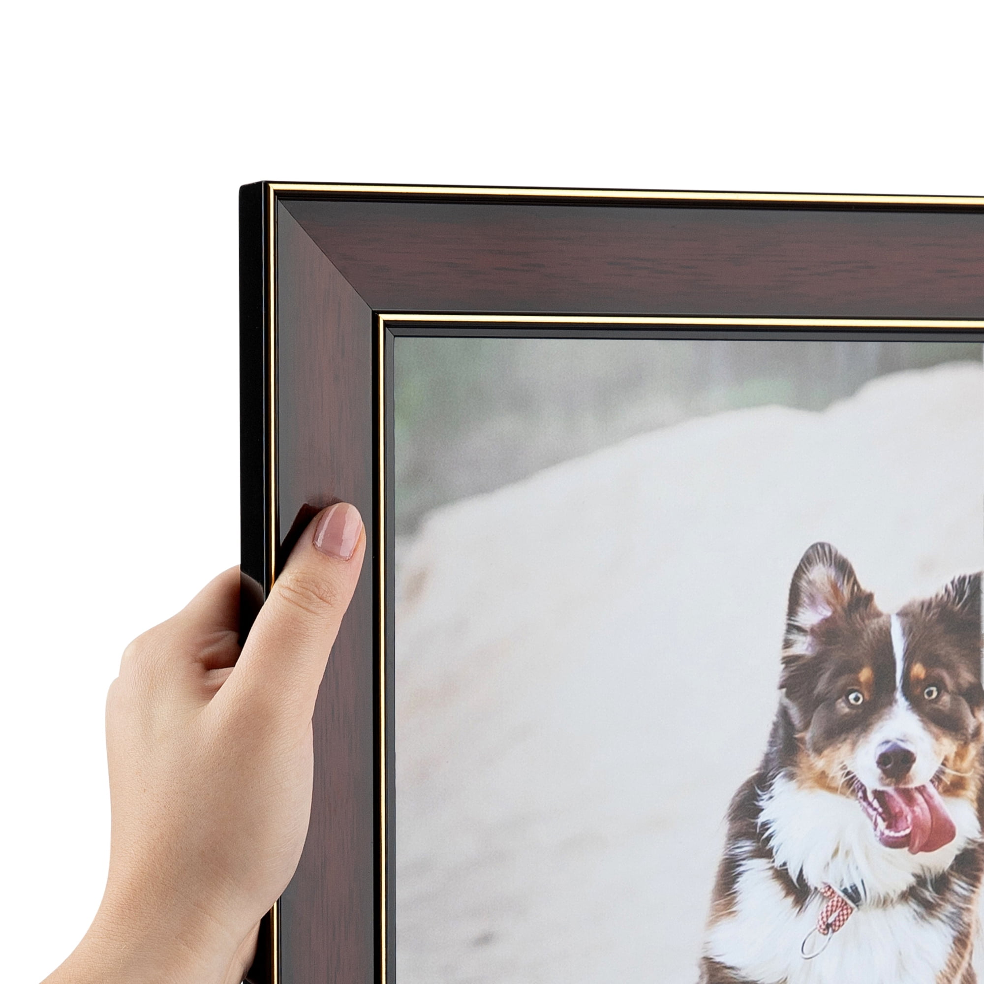 ArtToFrames 18" x 40" Honors Mahogany with Gold Picture Frame, 18x40 ...