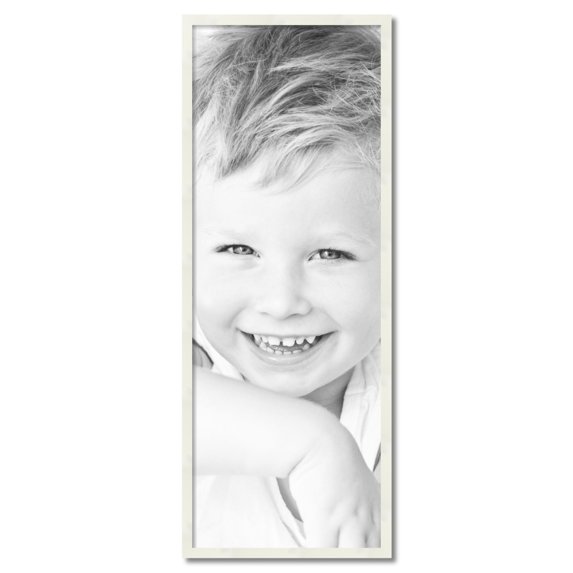 ArtToFrames 18" x 49" White Picture Frame, 18x49 inch White Wood Poster Frame (WOM-5140)