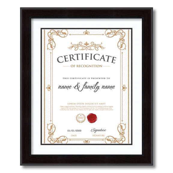 ArtToFrames 18x14 Diploma Frame - Framed in Mahogany and Burgundy with Black and Gold Mats, Comes with 060 Plexi Glass and a sawtooth hanger for Wall Hanging (Diploma-4211-18x14)