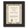 thumbnail image 1 of ArtToFrames 18x14 inch Diploma Frame - Framed in Traditional Cherry with Steps with Black and Gold Mats, Comes with Regular Plexi Glass and Sawtooth Hanger for Wall Hanging (D-4165-18x14), 1 of 4