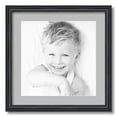 thumbnail image 1 of ArtToFrames 18x18" Matted Picture Frame with 14x14" Single Mat Photo Opening Framed in 1.25" Black Stain on Solid Red Oak and 2" TV Grey Mat (FWM-4083-18x18), 1 of 8