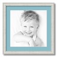 thumbnail image 1 of ArtToFrames 18x18" Matted Picture Frame with 14x14" Single Mat Photo Opening Framed in 1.25" Off White Wash on Ash and 2" French Blue Mat (FWM-4098-18x18), 1 of 8