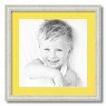 thumbnail image 1 of ArtToFrames 18x18" Matted Picture Frame with 14x14" Single Mat Photo Opening Framed in 1.25" Off White Wash on Ash and 2" Canary Mat (FWM-4098-18x18), 1 of 8