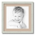 thumbnail image 1 of ArtToFrames 18x18 Matted Picture Frame with 14x14 Single Mat Photo Opening Framed in 1.25 Off White Wash on Ash and 2 Grey Beige Mat (FWM-4098-18x18), 1 of 8