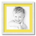 thumbnail image 1 of ArtToFrames 18x18" Matted Picture Frame with 14x14" Single Mat Photo Opening Framed in 1.25" Satin White Frame and 2" Canary Mat (FWM-3966-18x18), 1 of 8