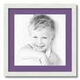 thumbnail image 1 of ArtToFrames 18x18" Matted Picture Frame with 14x14" Single Mat Photo Opening Framed in 1.25" Satin White Frame and 2" Grape Mat (FWM-3966-18x18), 1 of 8
