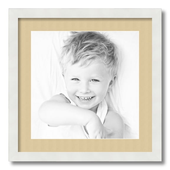ArtToFrames 18x18 Matted Picture Frame with 14x14 Single Mat Photo Opening Framed in 1.25 Satin White Frame and 2 Green Whisper Mat (FWM-3966-18x18)