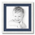 thumbnail image 1 of ArtToFrames 18x18 Matted Picture Frame with 14x14 Single Mat Photo Opening Framed in 1.25 Satin White Frame and 2 Midnight Blue Mat (FWM-3966-18x18), 1 of 8