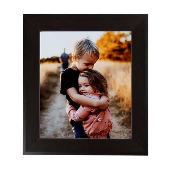 ArtToFrames 18x18" Sloped Dark Walnut Picture Frame, Brown Wood Poster Frame, with Regular Acrylic and 2 (FBPL-4820)
