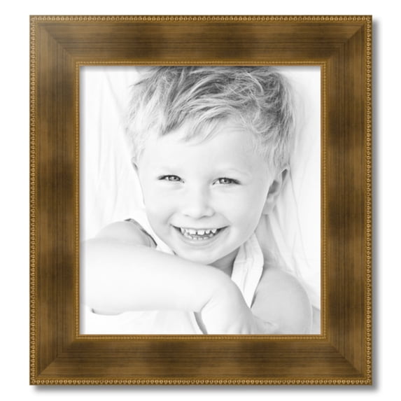 ArtToFrames 18x20" Streaked Gold with Beeds Picture Frame, Gold Wood Poster Frame, with Regular Acrylic and 2 (FBPL-5172)