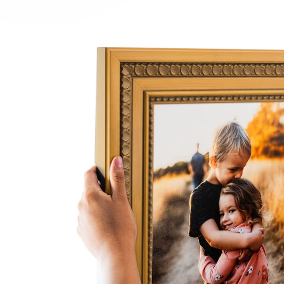 ArtToFrames 18" x 21" Gold Leaf with Hearts Picture Frame, 18x21 inch Gold Wood Poster Frame (WOM-4166), Pack