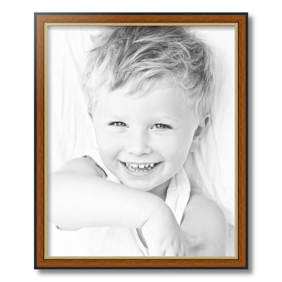 ArtToFrames 18x22 Inch Medium Tri-colored Frame Picture Frame, This Brown MDF Poster Frame is Great for Your Art or Photos, Comes with 060 Plexi Glass (4446)