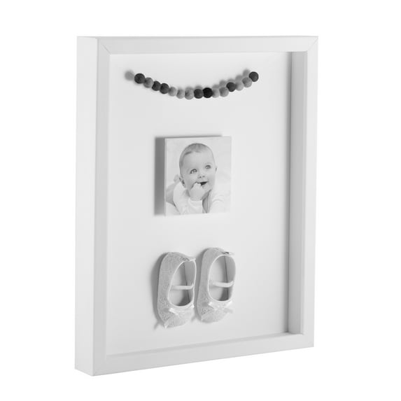 ArtToFrames 18x22 Inch Shadow Box Picture Frame, with a Satin White 1 Wide Shadowbox frame and Crisp Mat Backing (4655)