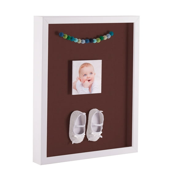 ArtToFrames 18x22 Inch Shadow Box Picture Frame, with a Satin White 1 Wide Shadowbox frame and Maroon Mat Backing (4655)
