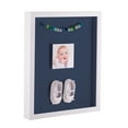 thumbnail image 1 of ArtToFrames 18x22 Inch Shadow Box Picture Frame, with a Satin White 1 Wide Shadowbox frame and Midnight Blue Mat Backing (4655), 1 of 7