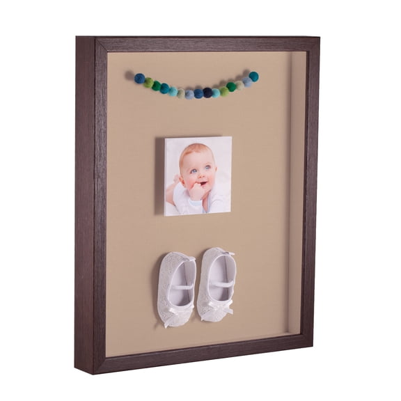 ArtToFrames 18x22 Inch Shadow Box Picture Frame, with a Verlinga Brown 1 Wide Shadowbox frame and Scotch Mist Mat Backing (4656)