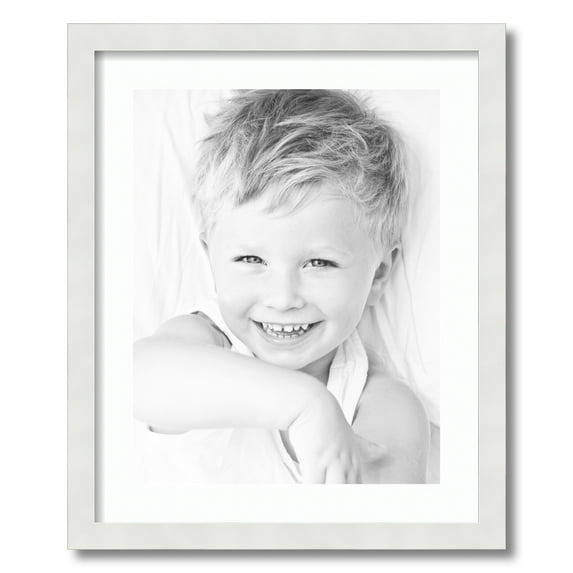 ArtToFrames 18x22" Matted Picture Frame with 14x18" Single Mat Photo Opening Framed in 1.25" Satin White Frame and 2" Super White Mat (FWM-3966-18x22)