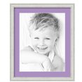 thumbnail image 1 of ArtToFrames 18x22" Matted Picture Frame with 14x18" Single Mat Photo Opening Framed in 1.25" Off White Wash on Ash and 2" Lavender Mist Mat (FWM-4098-18x22), 1 of 8