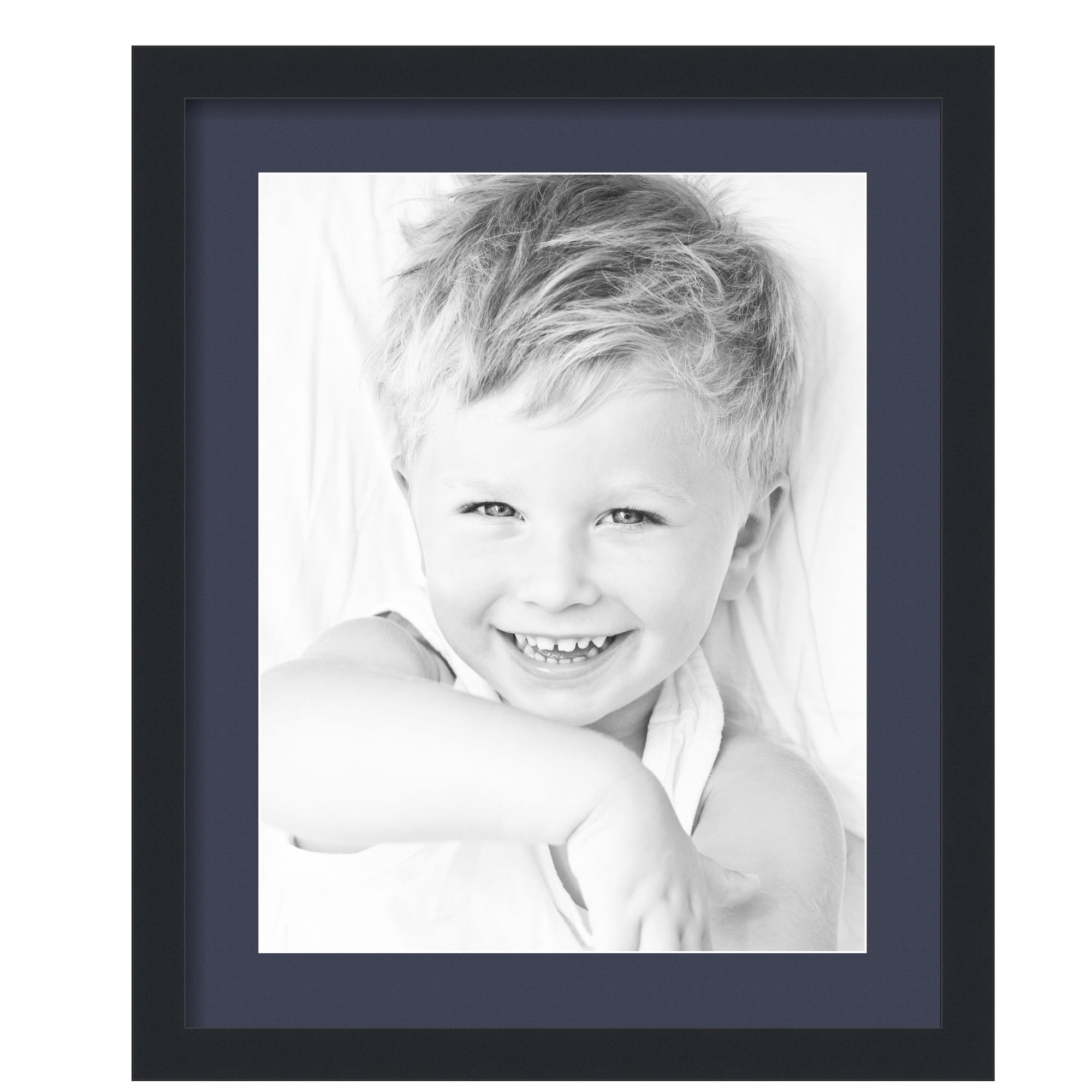 ArtToFrames 18x22" Matted Picture Frame with 14x18" Single Mat Photo Opening Framed in 1.25" Satin Black and 2" Blue Jay Mat (FWM-3926-18x22)