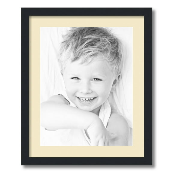 ArtToFrames 18x22 Matted Picture Frame with 14x18 Single Mat Photo Opening Framed in 1.25 Satin Black and 2 Cream Mat (FWM-3926-18x22)