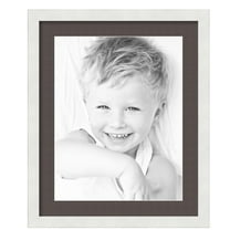 ArtToFrames 18x22" Matted Picture Frame with 14x18" Single Mat Photo Opening Framed in 1.25" Satin White Frame and 2" Chestnut Mat (FWM-3966-18x22)