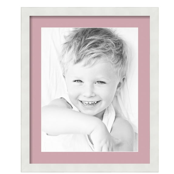 ArtToFrames 18x22" Matted Picture Frame with 14x18" Single Mat Photo Opening Framed in 1.25" Satin White Frame and 2" Seashell Mat (FWM-3966-18x22)