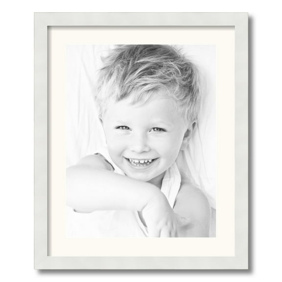 ArtToFrames 18x22 Matted Picture Frame with 14x18 Single Mat Photo Opening Framed in 1.25 Satin White Frame and 2 White Mat (FWM-3966-18x22)