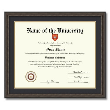 ArtToFrames 18x22 inch Diploma Frame - Framed in Grey and Black Frame with Black and Gold Mats, Comes with Regular Plexi Glass and Sawtooth Hanger for Wall Hanging (D-4448-18x22)
