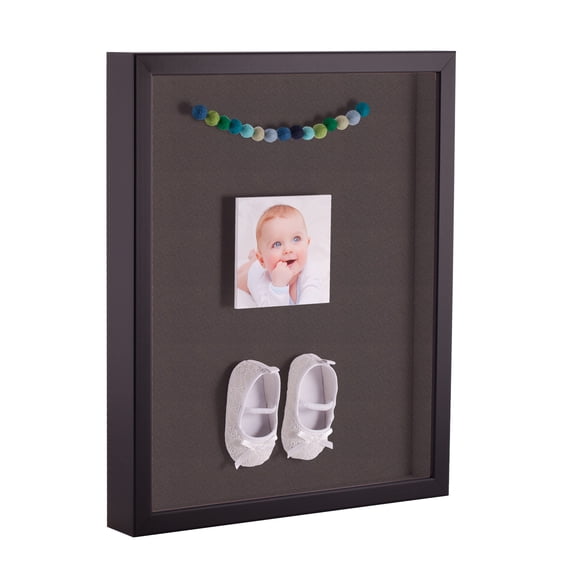 ArtToFrames 18x24 Inch Shadow Box Picture Frame, with a Satin Black Tall 1 Wide Shadowbox frame and Chestnut Mat Backing (4654)