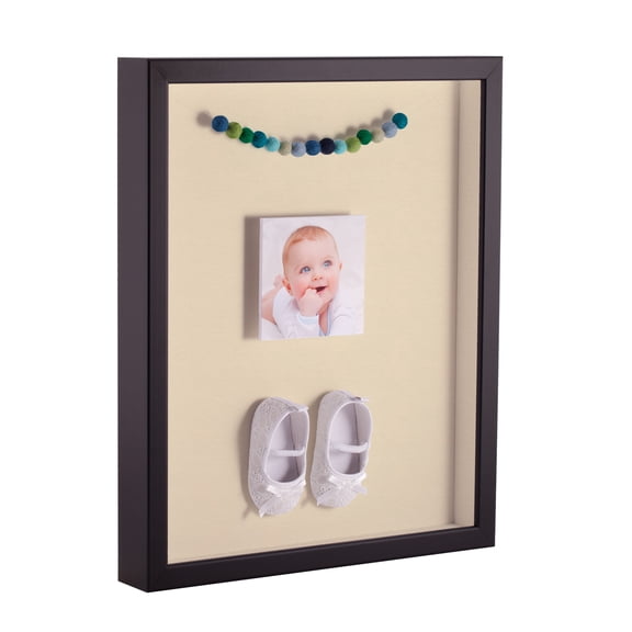 ArtToFrames 18x24 Inch Shadow Box Picture Frame, with a Satin Black Tall 1 Wide Shadowbox frame and Cream Mat Backing (4654)
