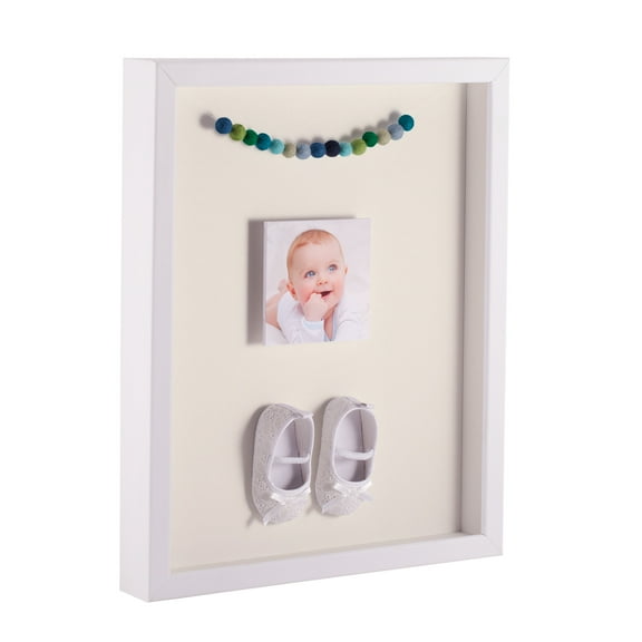 ArtToFrames 18x24 Inch Shadow Box Picture Frame, with a Satin White 1 Wide Shadowbox frame and Brilliant White Mat Backing (4655)