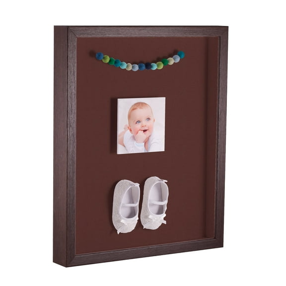 ArtToFrames 18x24 Inch Shadow Box Picture Frame, with a Verlinga Brown 1 Wide Shadowbox frame and Maroon Mat Backing (4656)