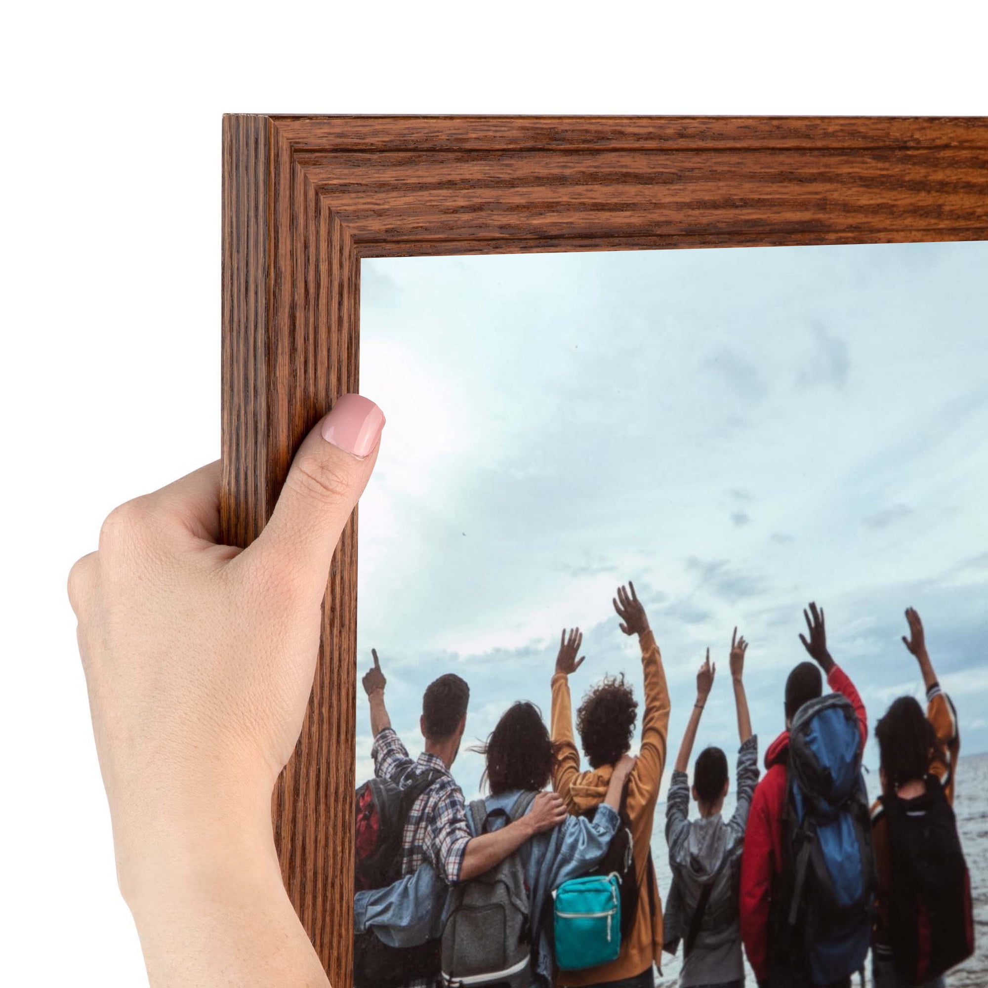 ArtToFrames 18x24 Inch Walnut Picture Frame, This Brown Wood Poster Frame is Great for Your Art or Photos, Comes with 060 Plexi Glass (4105)