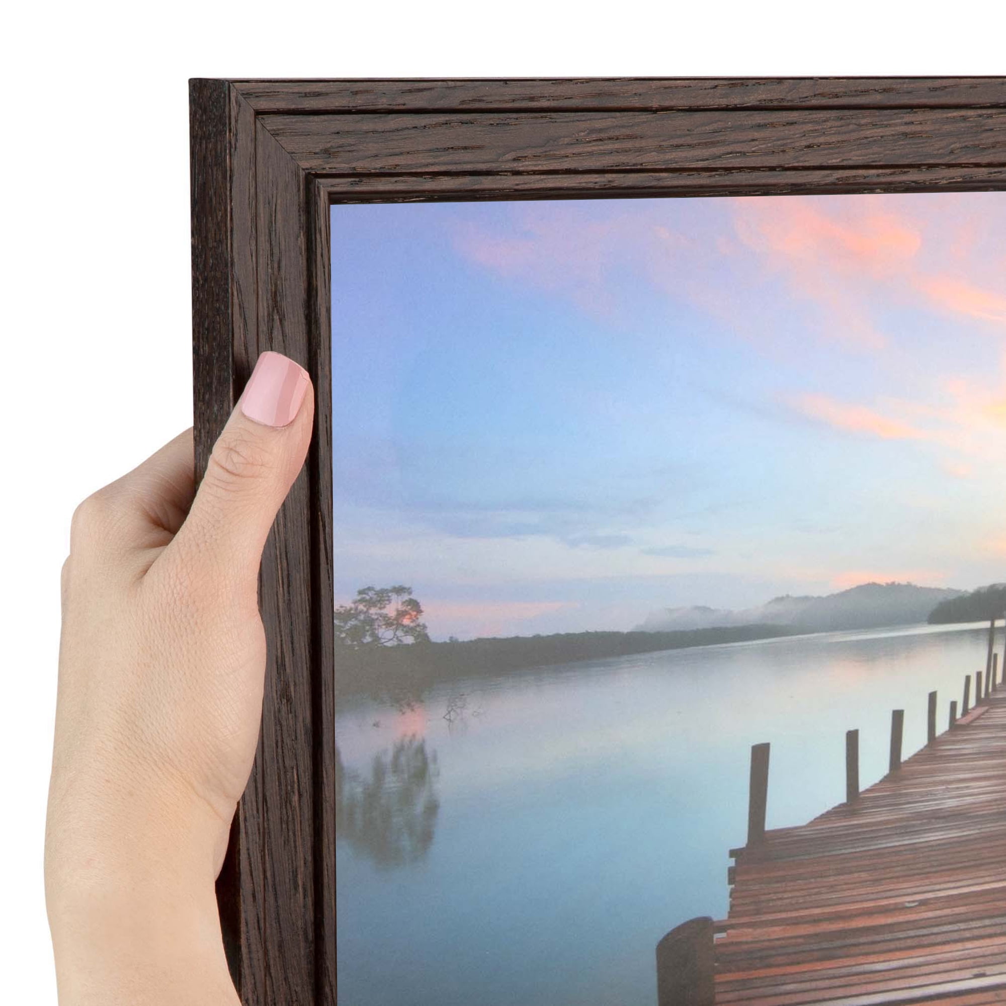 ArtToFrames 18x24 Inch Walnut Picture Frame, This Brown Wood Poster Frame is Great for Your Art or Photos, Comes with 060 Plexi Glass (4106)