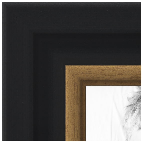 ArtToFrames 18x25 inch Black Velvet with Gold Picture Frame, Black MDF Poster Frame (4690)