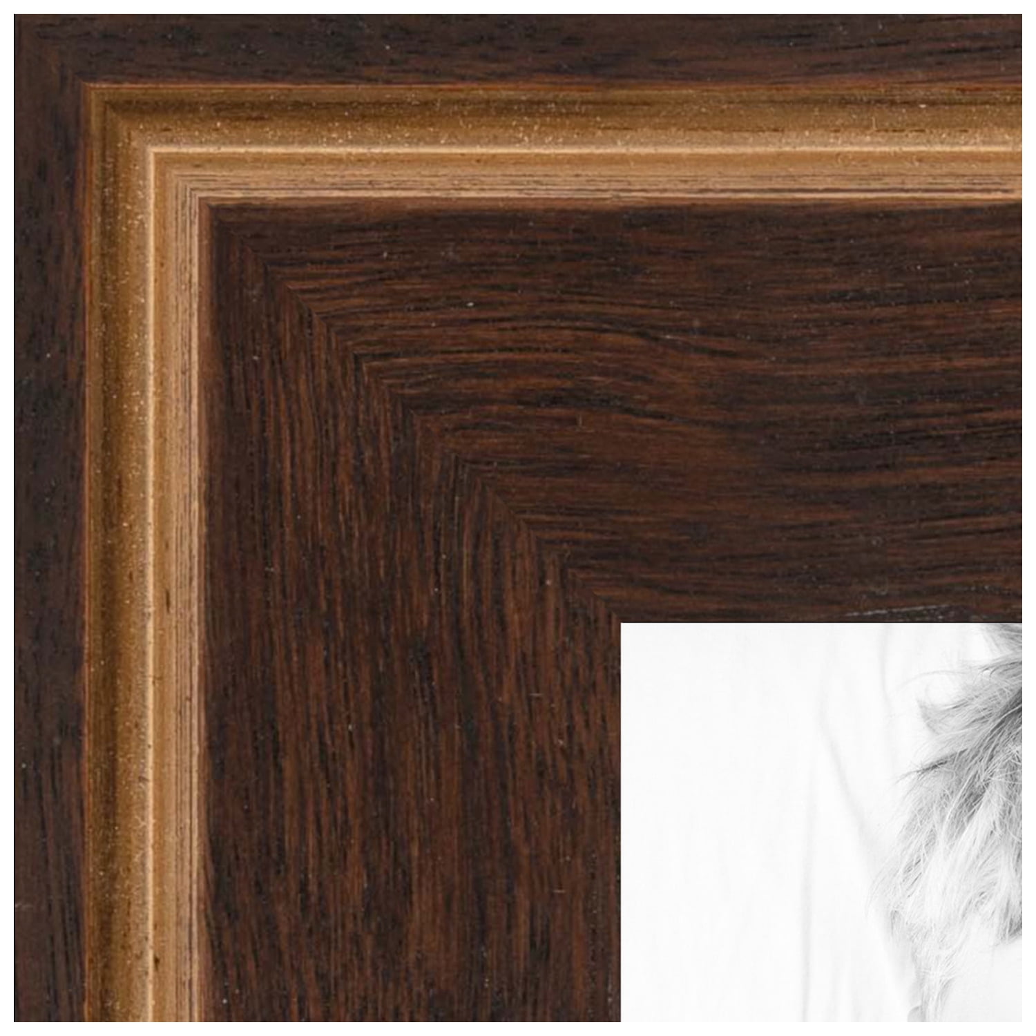 ArtToFrames 18x25 inch Contrast Walnut Picture Frame, Brown Wood Poster ...
