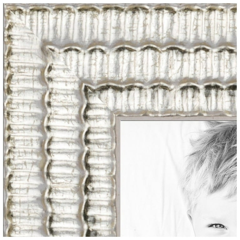 ArtToFrames 18x28 inch Bright Silver Picture Frame Silver Wood