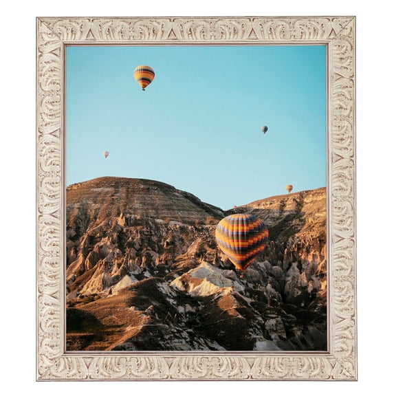 ArtToFrames 18x30" Cream Embossed Reverse Picture Frame, Multi Wood Poster Frame, with Regular Acrylic and 2 (FBPL-5088)